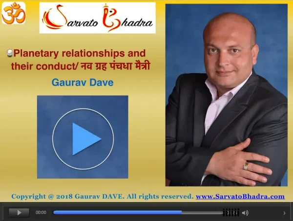 Vedic astrology video lesson product image: Planetary relationships and their conduct. By Gaurav Dave, astrologer and Jyotish Teacher