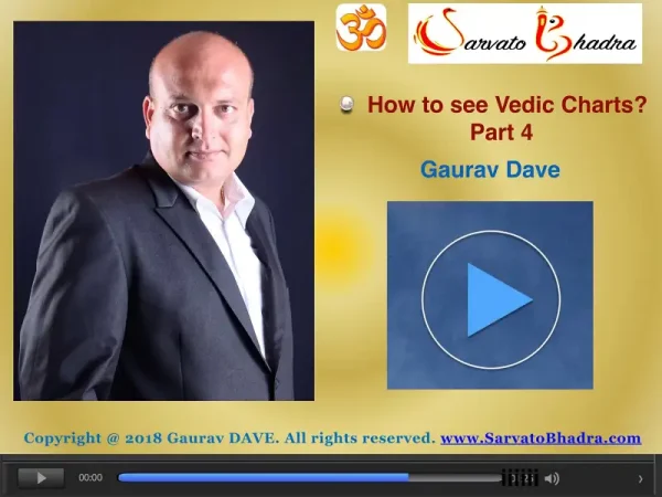 Vedic astrology video lesson product image: How to see Vedic birth charts, part 4 ? by Gaurav Dave, astrologer and Jyotish Teacher
