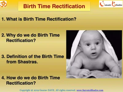 Birth Time Rectification (BTR) page photo, with key text points of the article along with an image of a child.